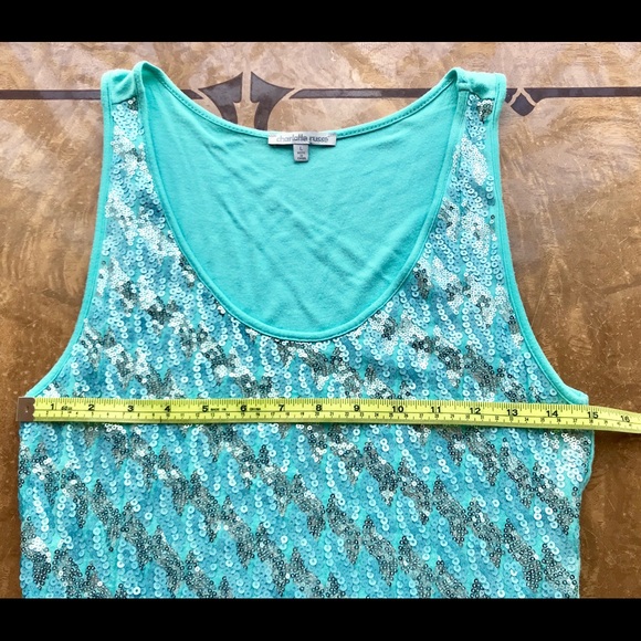 NFS - Charlotte Russe Mint & Silver Sequin Tank 💠 Large - Picture 3 of 7